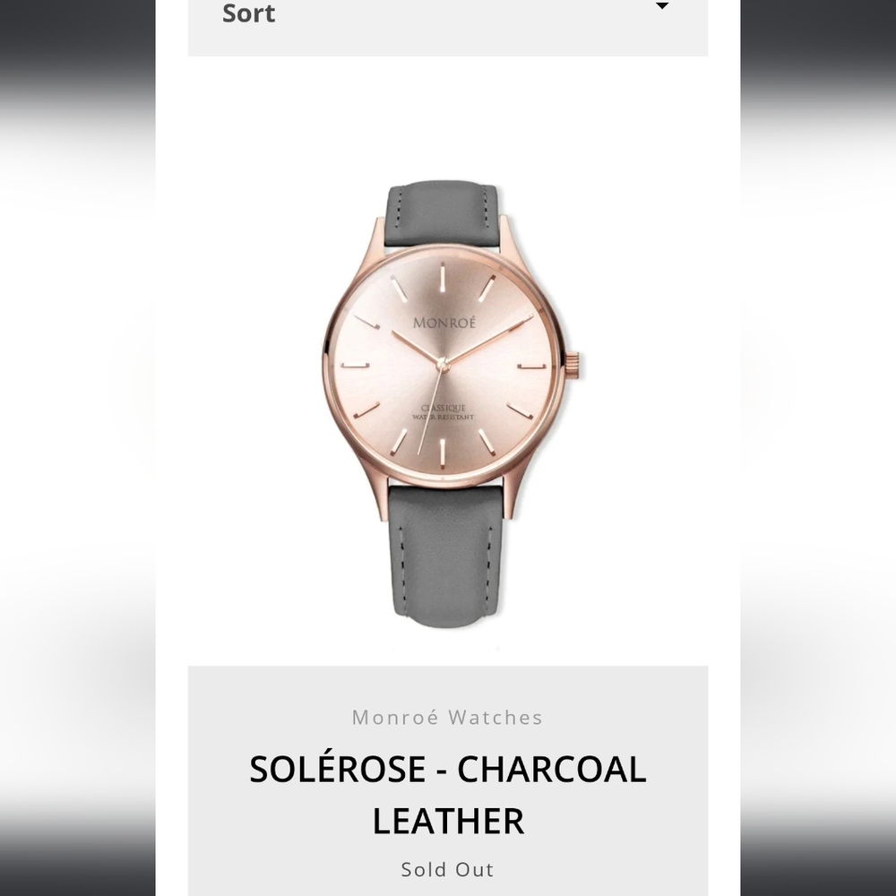 NWT Monroe‎ Watch- Rose gold/gray - Picture 6 of 8